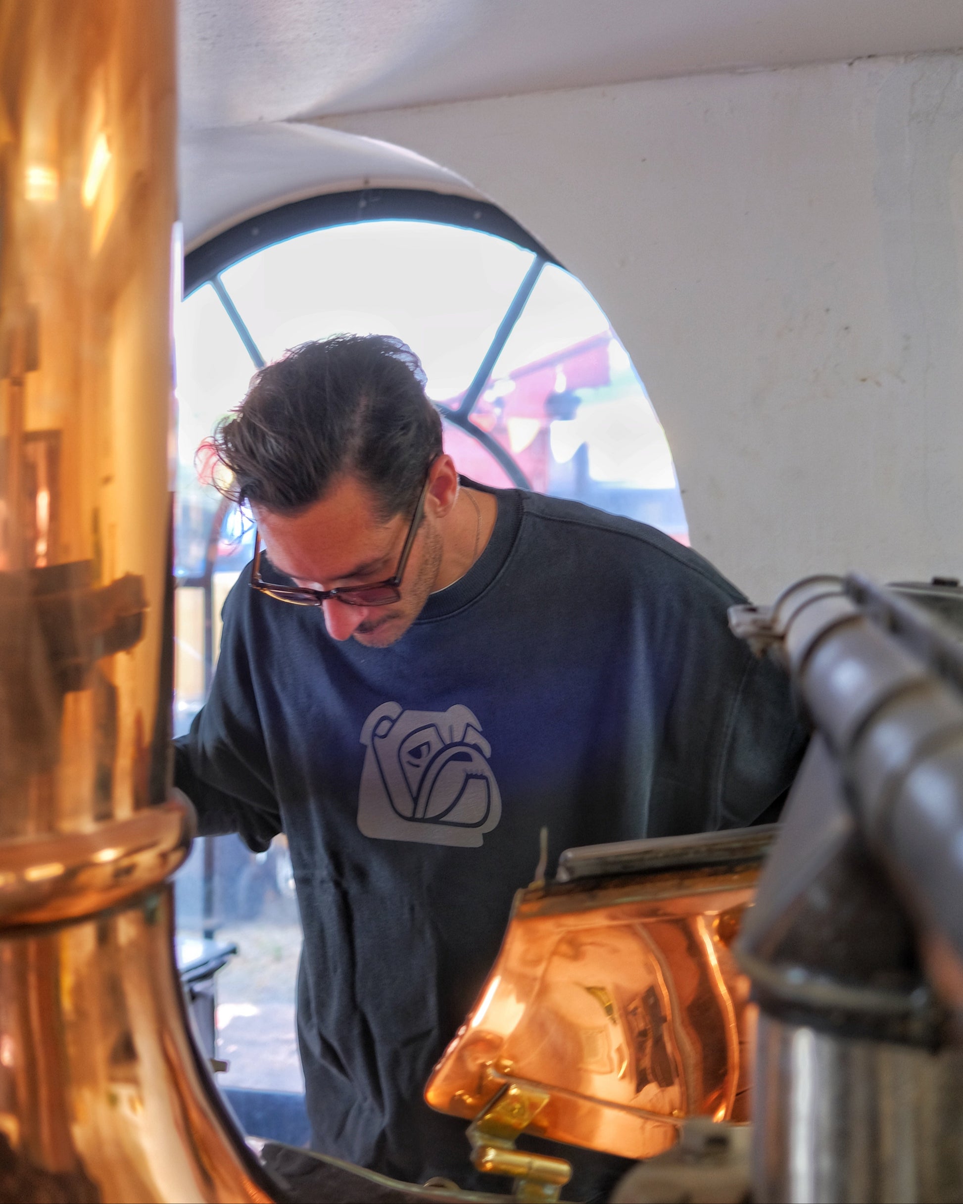 Sweatshirt Bulldog Vintage Svart